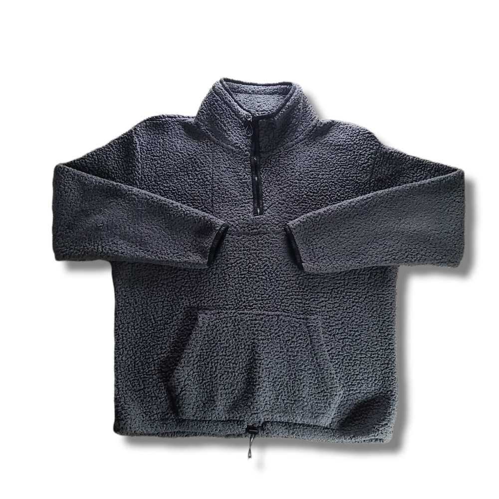 𝅺vs PINK Grey Teddy Sherpa Pullover Jacket